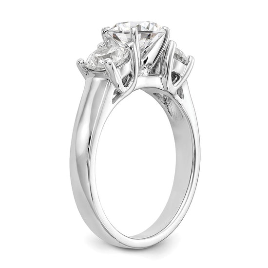 3 Stone Peg Set Semi-Mount Engagement Rings