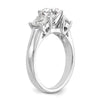 3 Stone Peg Set Semi-Mount Engagement Rings