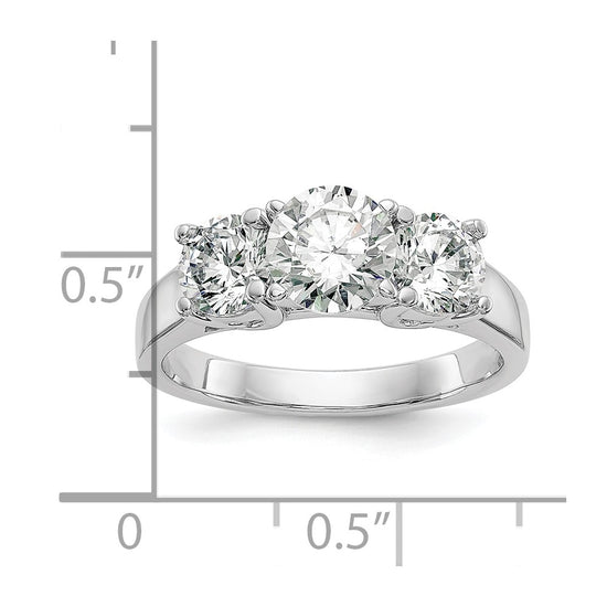 3 Stone Peg Set Semi-Mount Engagement Rings
