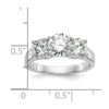 3 Stone Peg Set Semi-Mount Engagement Rings