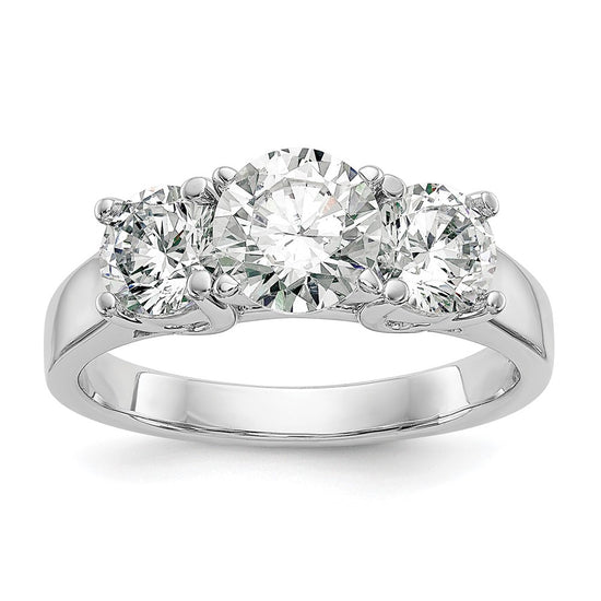 3 Stone Peg Set Semi-Mount Engagement Rings