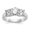 3 Stone Peg Set Semi-Mount Engagement Rings