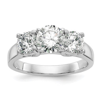 3 Stone Peg Set Semi-Mount Engagement Rings
