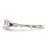 3 Stone Peg Set Semi-Mount Sapphire Engagement Rings