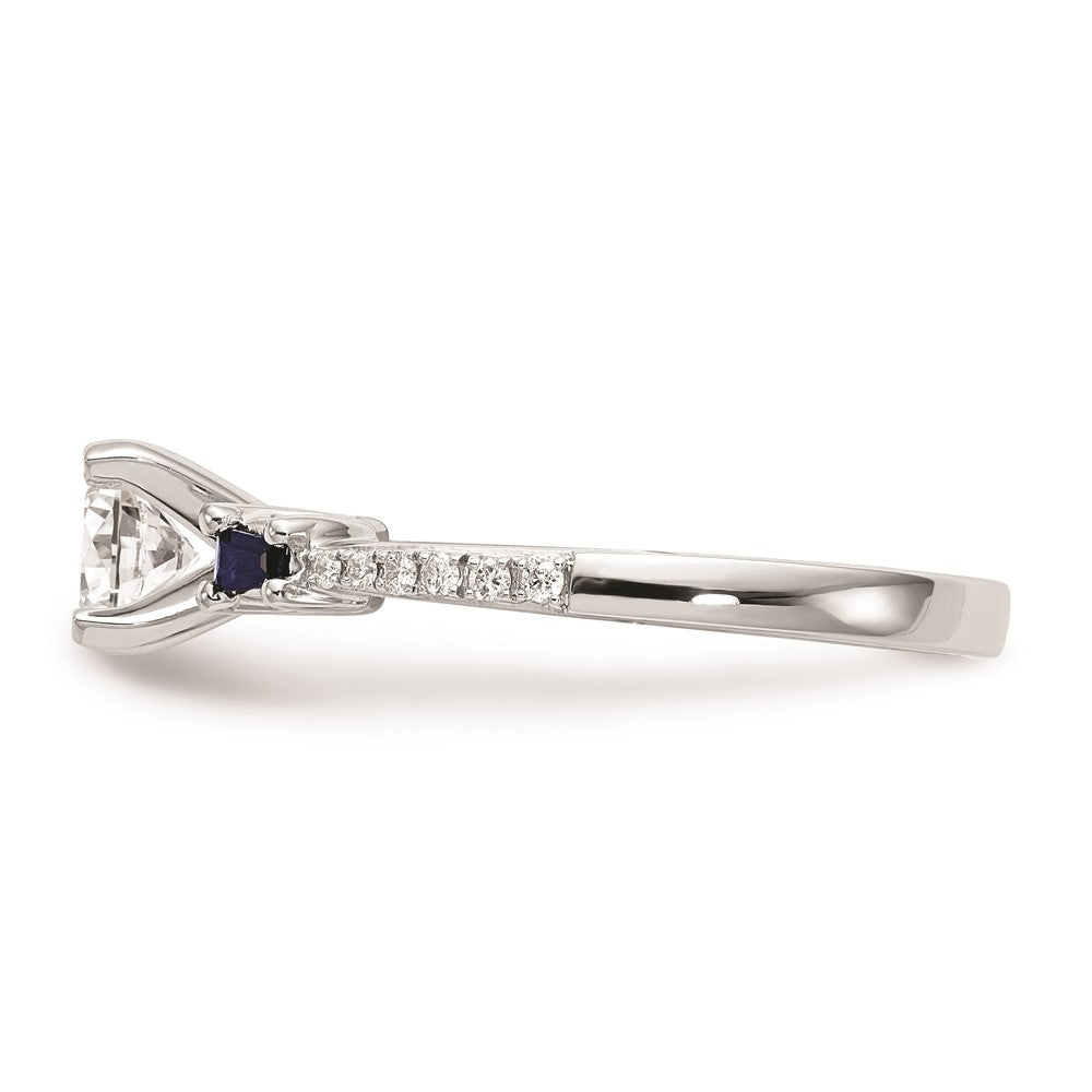 3 Stone Peg Set Semi-Mount Sapphire Engagement Rings