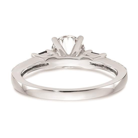 3 Stone Peg Set Semi-Mount Sapphire Engagement Rings