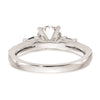 3 Stone Peg Set Semi-Mount Sapphire Engagement Rings