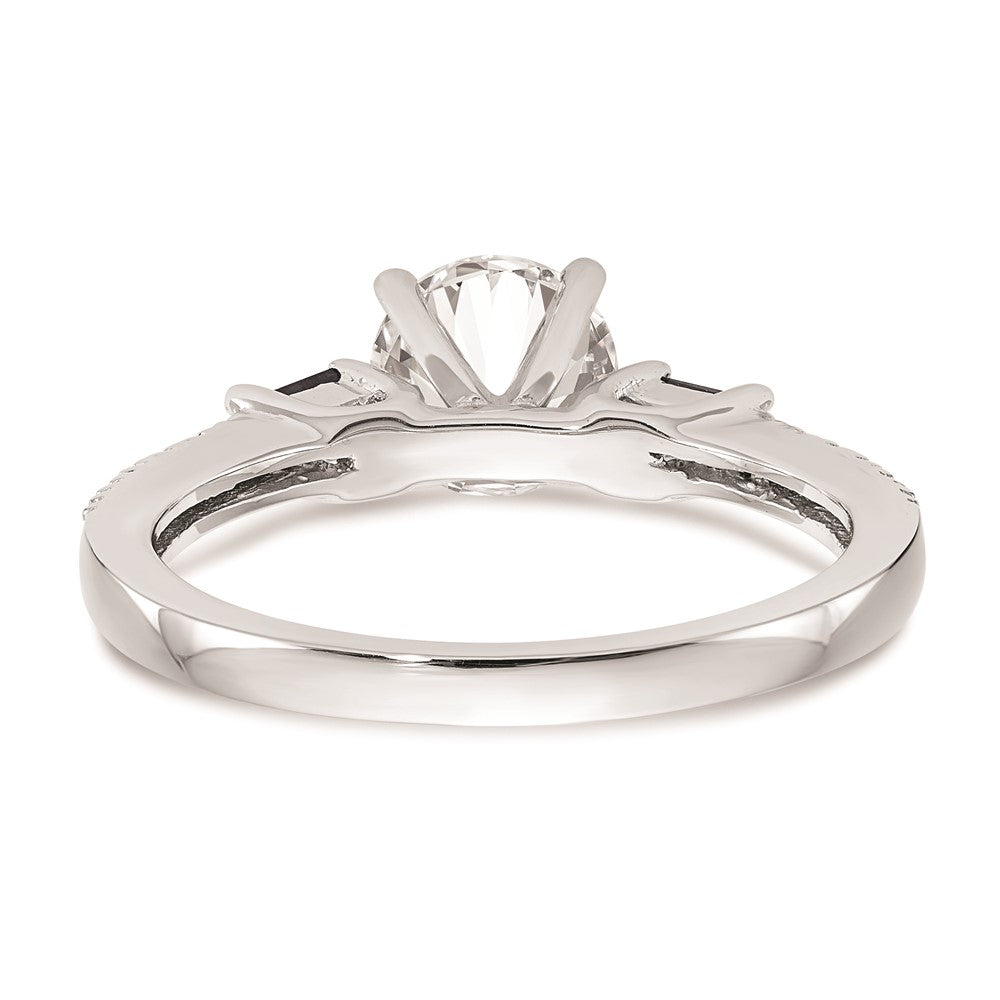 3 Stone Peg Set Semi-Mount Sapphire Engagement Rings