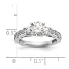 3 Stone Peg Set Semi-Mount Engagement Rings
