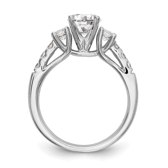 3-Stone Peg Set Semi-mount Engagement Rings