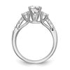 3-Stone Peg Set Semi-mount Engagement Rings