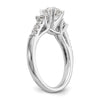 3-Stone Peg Set Semi-mount Engagement Rings
