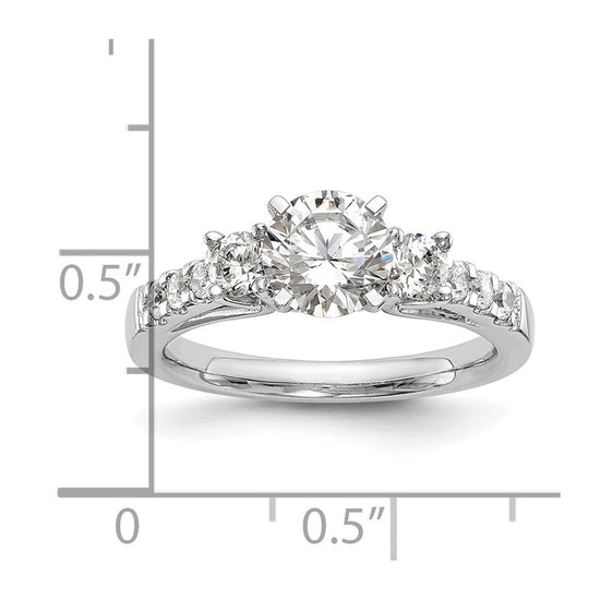 3-Stone Peg Set Semi-mount Engagement Rings