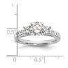 3-Stone Peg Set Semi-mount Engagement Rings