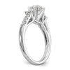 3-Stone Peg Set Semi-mount Engagement Rings