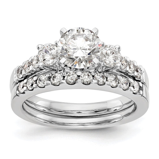 3-Stone Peg Set Semi-mount Engagement Rings