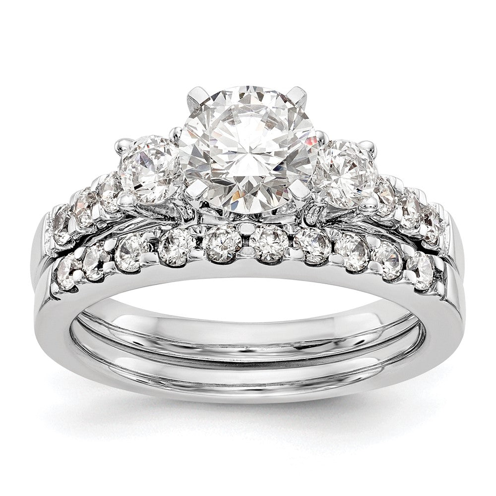 3-Stone Peg Set Semi-mount Engagement Rings