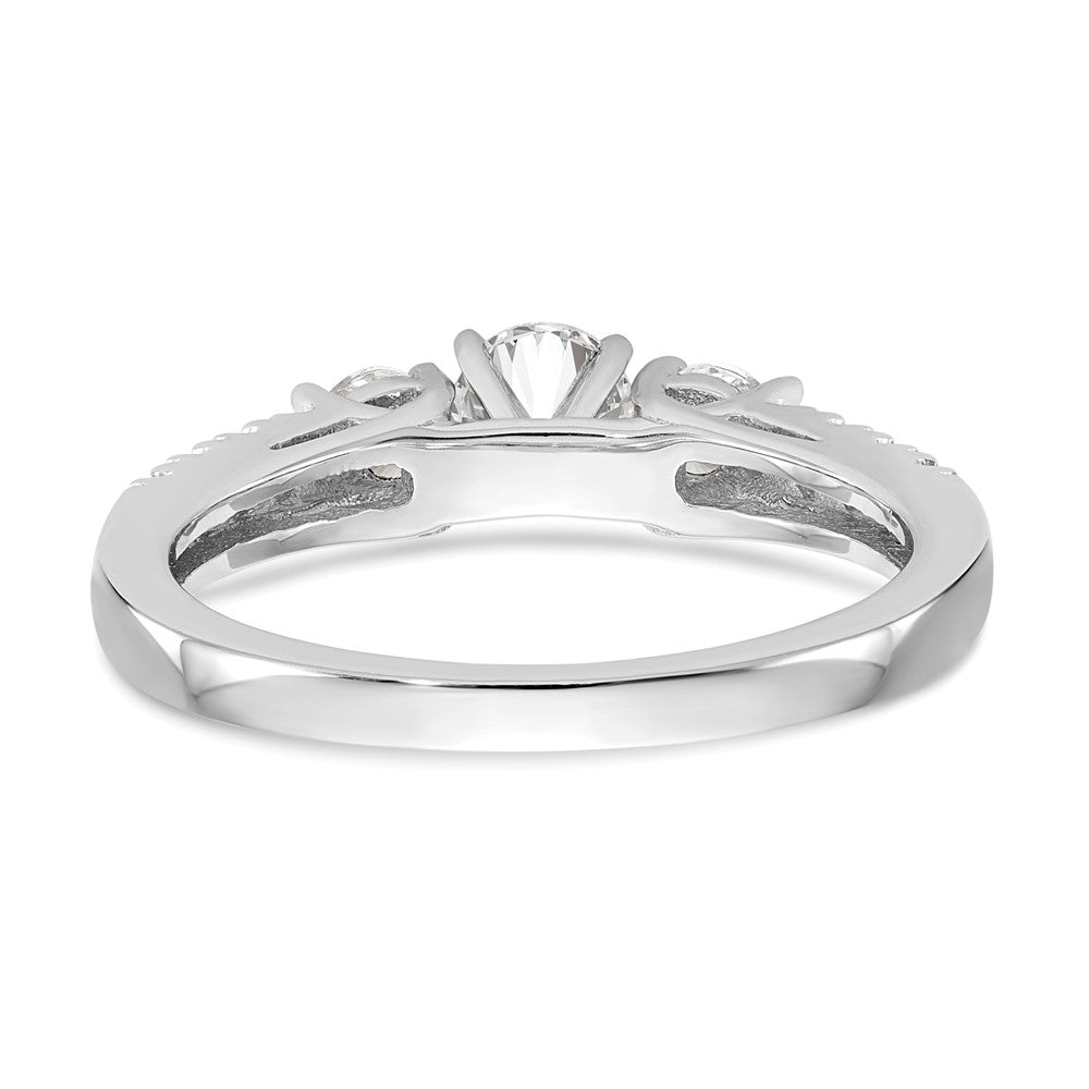 3 Stone Peg Set Semi-Mount Engagement Rings
