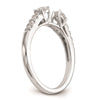 3 Stone Peg Set Semi-Mount Engagement Rings