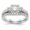 3 Stone Peg Set Semi-Mount Engagement Rings