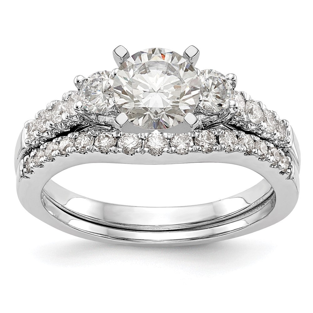 3 Stone Peg Set Semi-Mount Engagement Rings