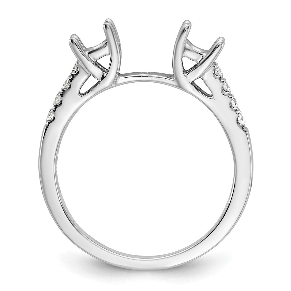 3 Stone Peg Set Semi-Mount Engagement Rings