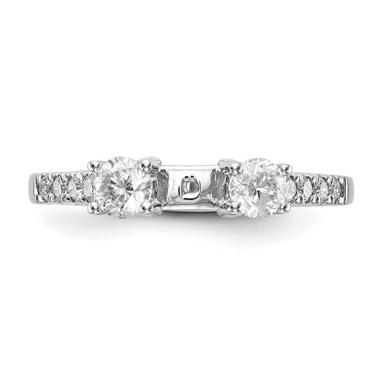 3 Stone Peg Set Semi-Mount Engagement Rings