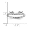 3 Stone Peg Set Semi-Mount Engagement Rings
