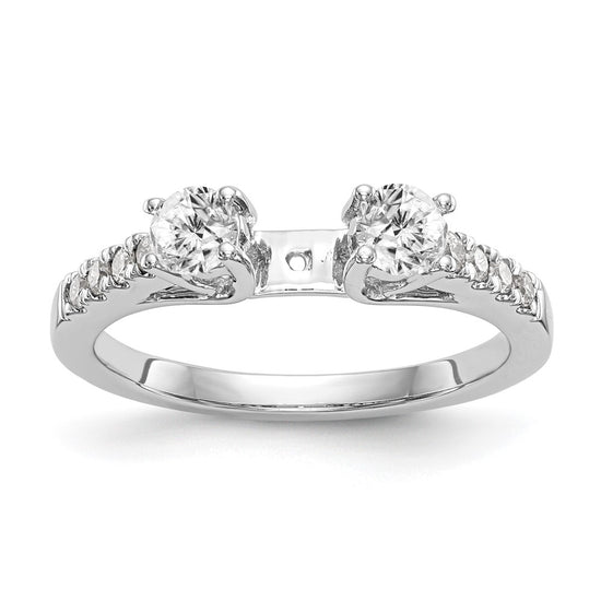 3 Stone Peg Set Semi-Mount Engagement Rings