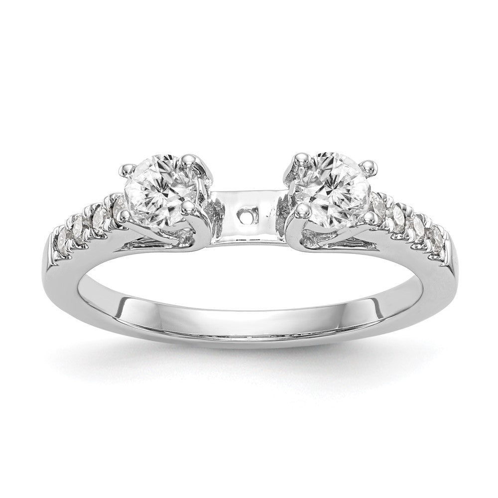 3 Stone Peg Set Semi-Mount Engagement Rings