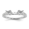 3 Stone Peg Set Semi-Mount Engagement Rings