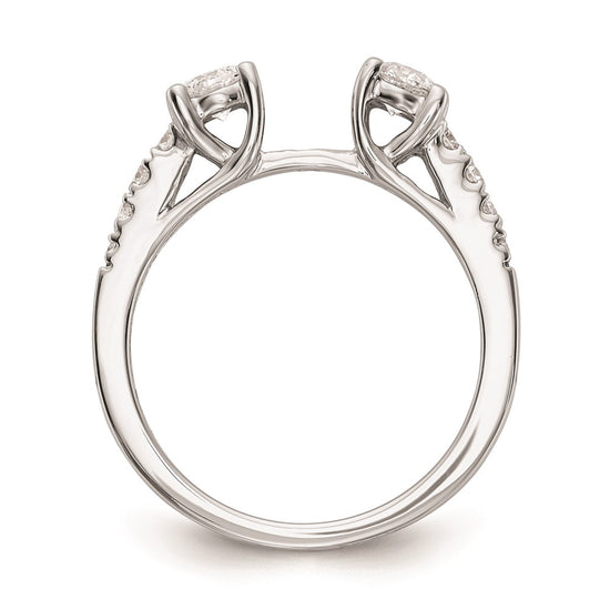 3 Stone Peg Set Semi-Mount Engagement Rings
