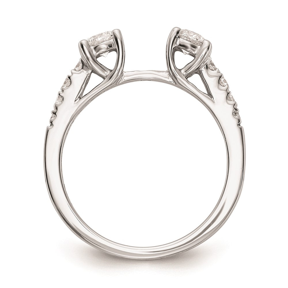 3 Stone Peg Set Semi-Mount Engagement Rings