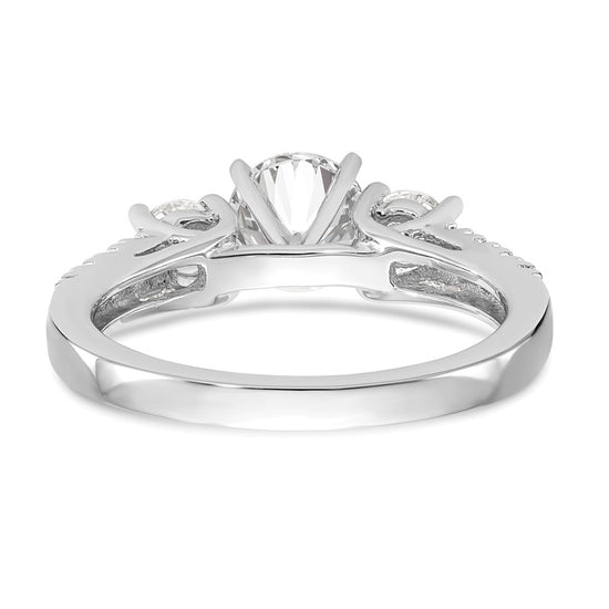 3 Stone Peg Set Semi-Mount Engagement Rings