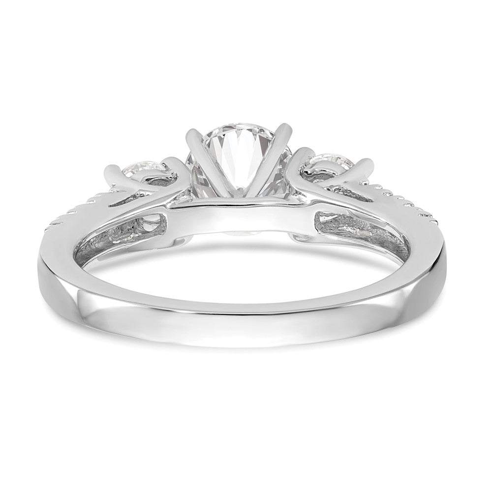 3 Stone Peg Set Semi-Mount Engagement Rings
