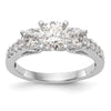 3 Stone Peg Set Semi-Mount Engagement Rings