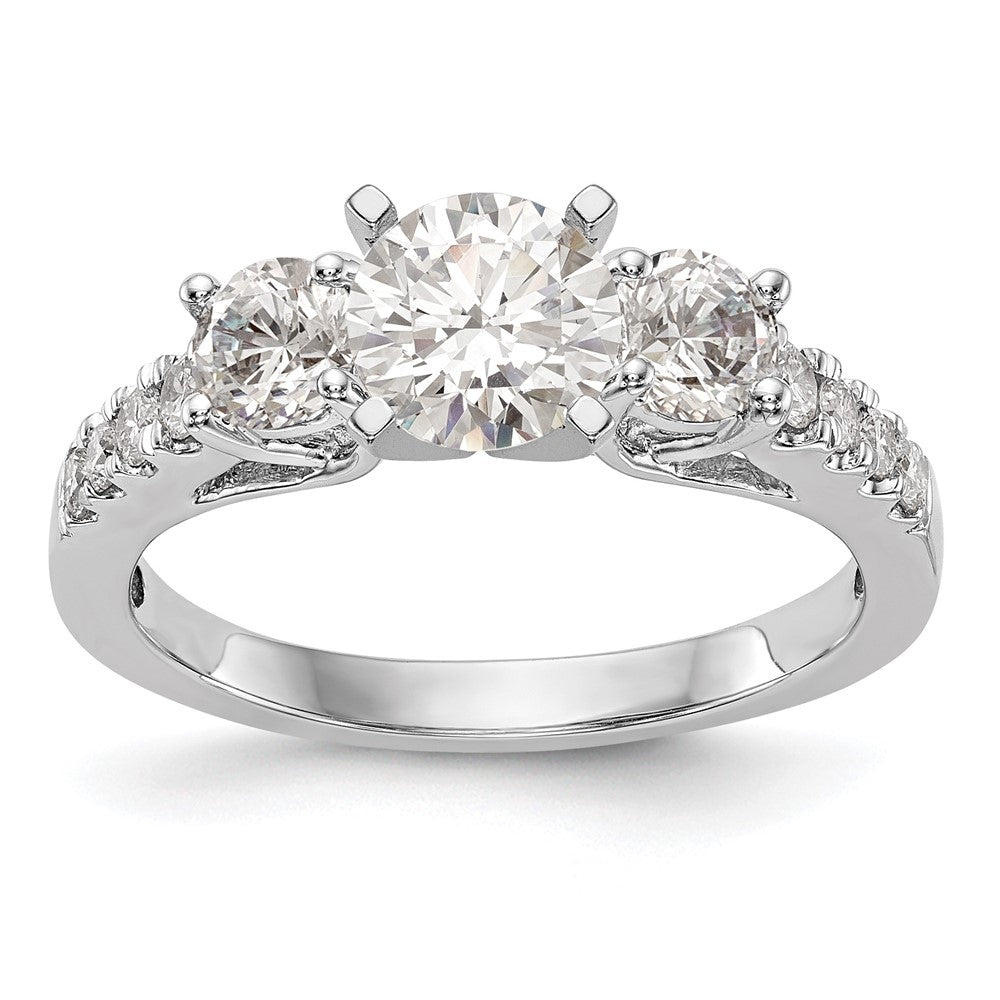 3 Stone Peg Set Semi-Mount Engagement Rings