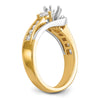 14k Two-tone 5/8 carat Lab Grown Diamond VS/SI+ G+ Semi Mount Peg Set Engagement Ring