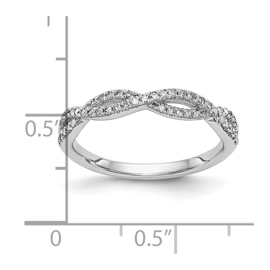 14K White Gold 1/4 carat Twist Diamond Complete Wedding Band