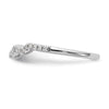 14K White Gold 1/8 carat Diamond Contoured Complete Wedding Band