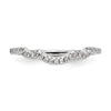 14K White Gold 1/8 carat Diamond Contoured Complete Wedding Band