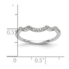14K White Gold 1/8 carat Diamond Contoured Complete Wedding Band