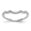14K White Gold 1/8 carat Diamond Contoured Complete Wedding Band