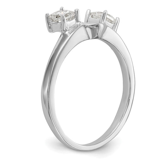14K White Gold 1/2 carat Princess Diamond Complete Wrap Ring