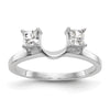 14K White Gold 1/2 carat Princess Diamond Complete Wrap Ring