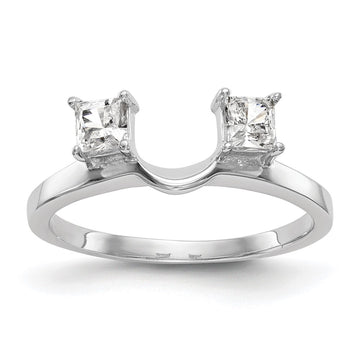 14K White Gold 1/2 carat Princess Diamond Complete Wrap Ring