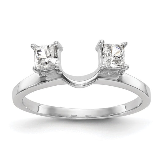 14K White Gold 1/2 carat Princess Diamond Complete Wrap Ring