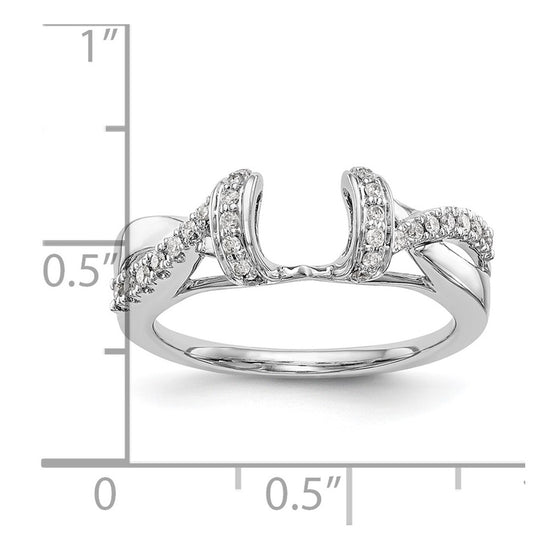 14K White Gold Criss-Cross 1/4 carat Diamond Complete Wrap Ring