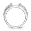 14K White Gold and Rose Gold 1/4 carat Diamond Complete Wrap Ring