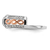 14K White Gold and Rose Gold 1/4 carat Diamond Complete Wrap Ring